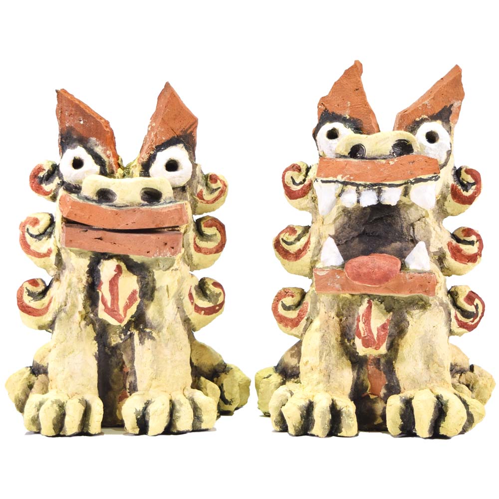 シーサー 獅子 漆喰 置物 玄関 沖縄 琉球 守り神 縁起物 厄除け 魔除け