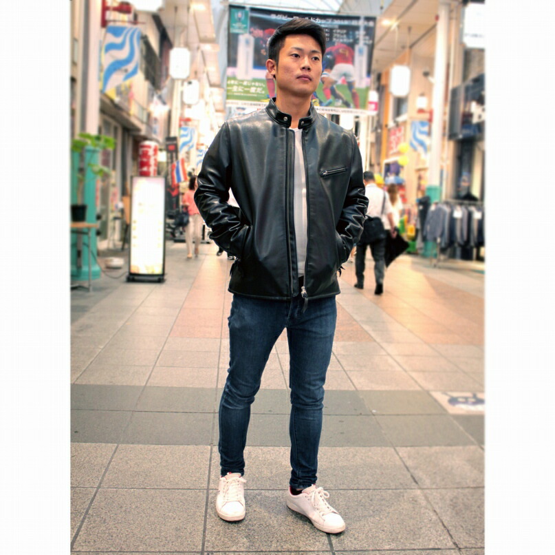 Y2LEATHER 日本製 馬革 シングルライダースジャケット メンズ ブラック
