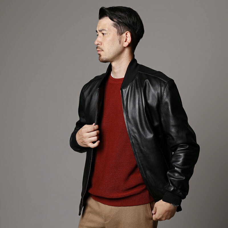 楽天市場】革ジャン メンズ MA-1 本革 ライダースジャケット レザー