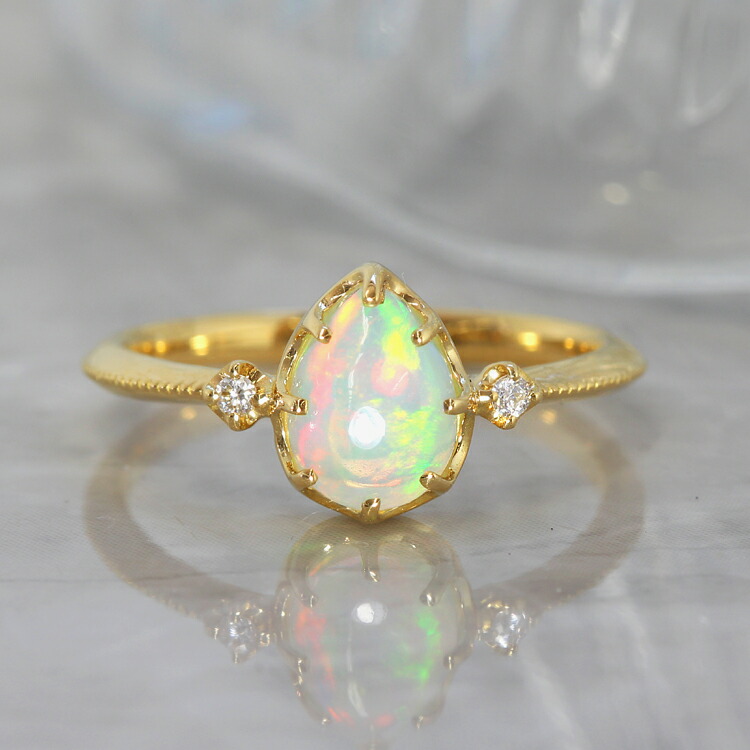 楽天市場】エチオピア産オパール K10 ゴールド リング・パルシュア 10