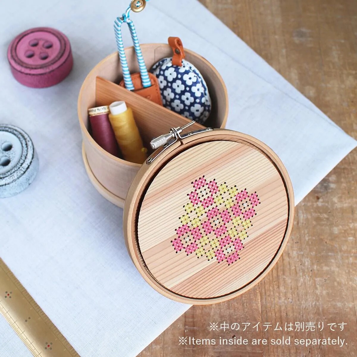 Cohana コハナ 曲げわっぱの道具箱 刺しゅう枠 刺繍枠 12cm 日本製