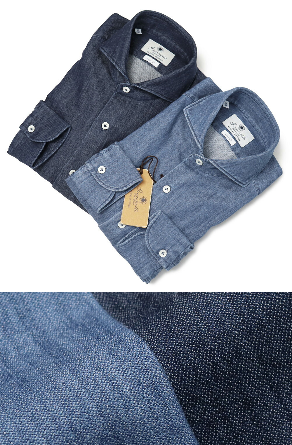 ジャンネット / GIANNETTO / カッタウェイ シャツ / コットン デニム
