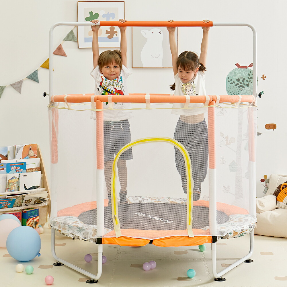 楽天市場】トランポリン 直径140cm（55inch）子供用 一台三役 鉄棒