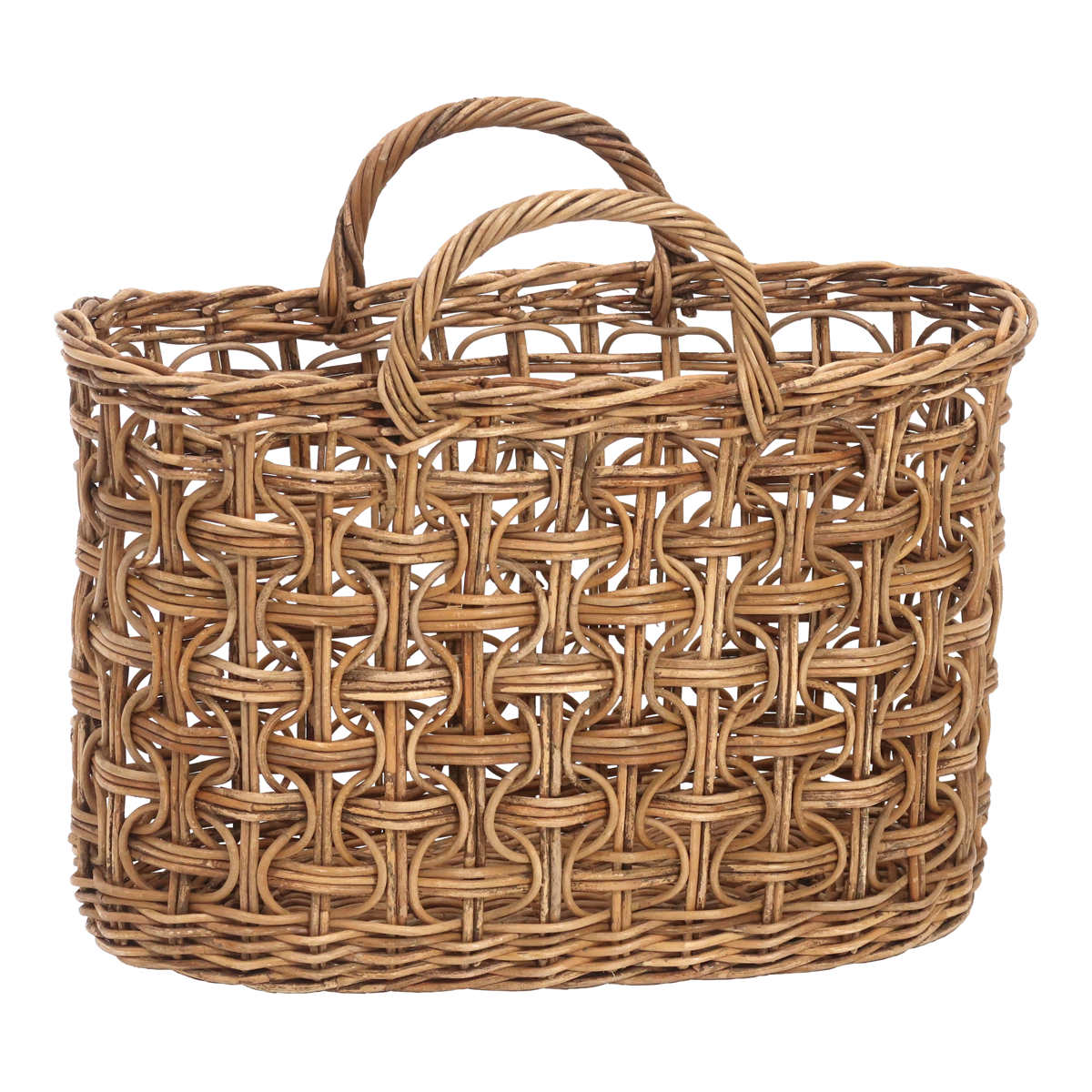 楽天市場】かご アラログ ループ編み ハンドル バスケット 幅40cm