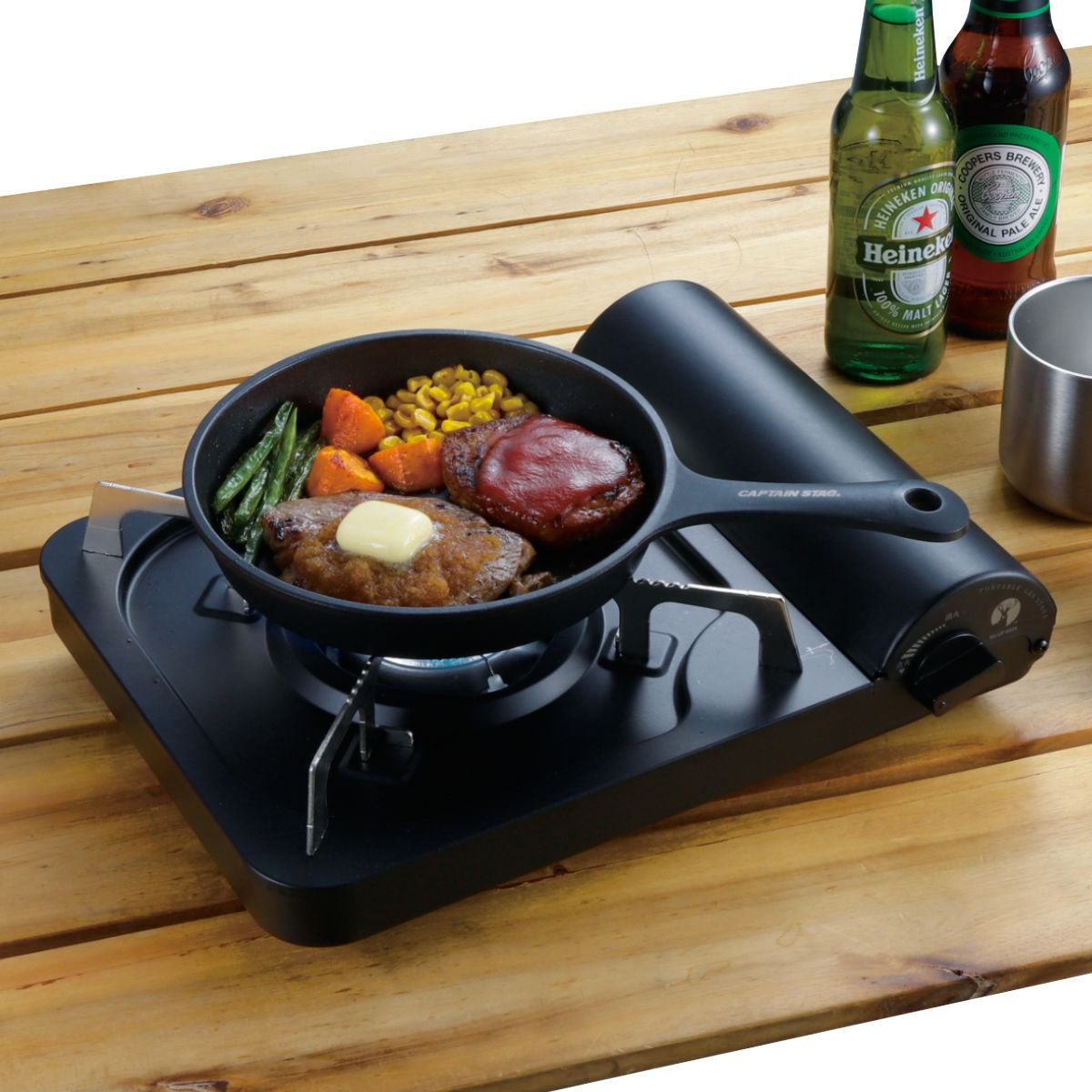 楽天市場】アルミ スキレット18cm IH対応 キャプテンスタッグ