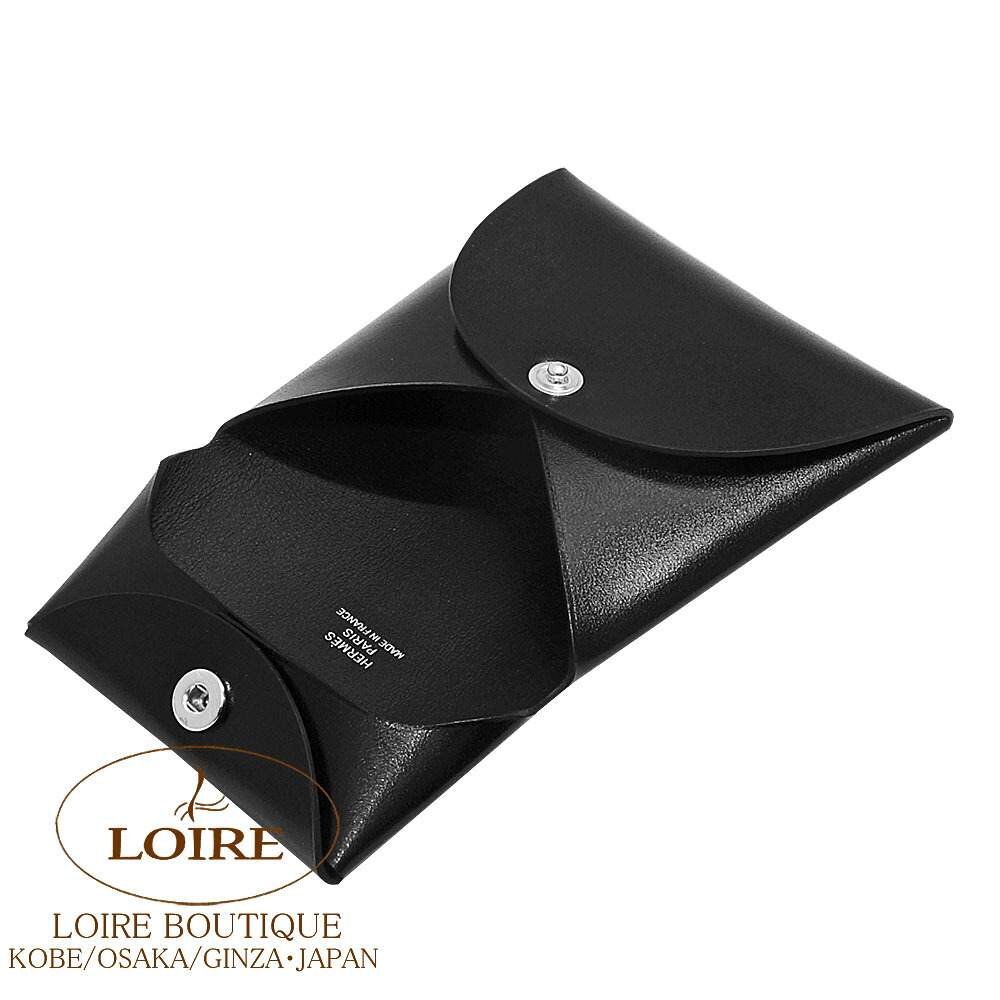 楽天市場】エルメス バスティア コインケース クロ ボックスカーフ