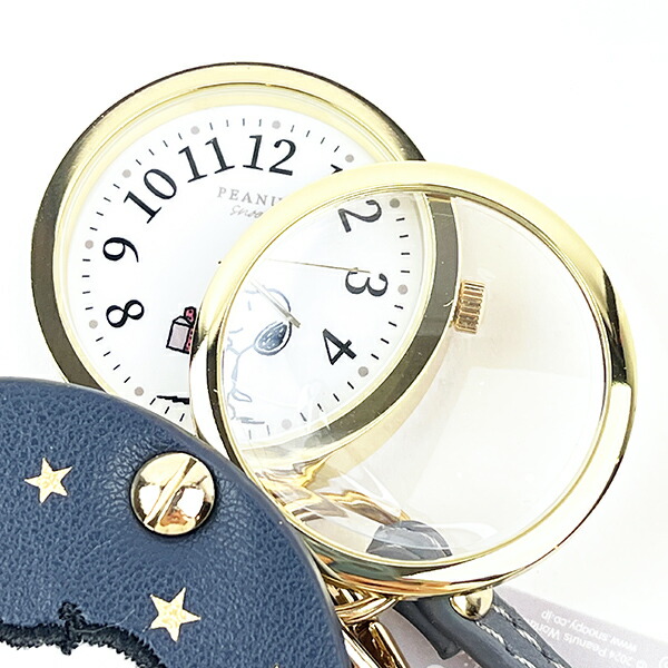 スヌーピー ルーペ付きハンドウォッチ ネイビー 時計 SNOOPY