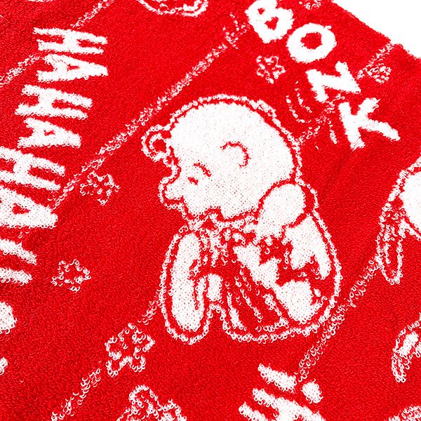 スヌーピー フェイスタオル ピーナッツギャング レッド 西川