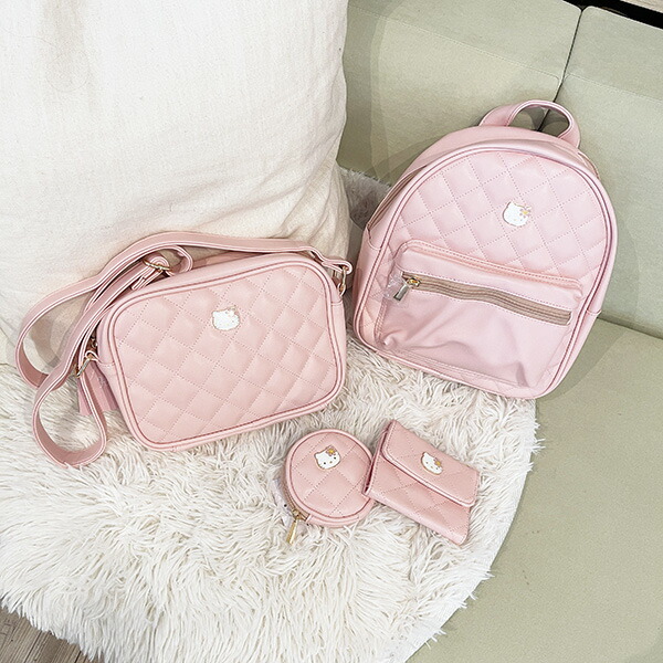 サンリオ ハローキティ ピンクキルト リュックサック かばん