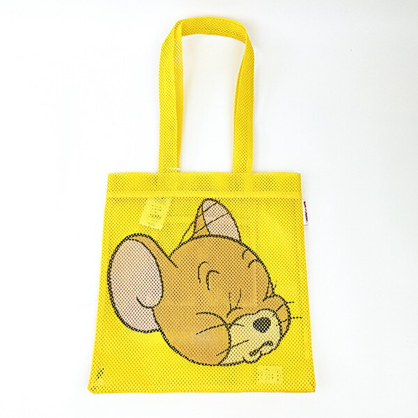 トムとジェリー ジェリー フェイス メッシュトートバッグ (イエロー)