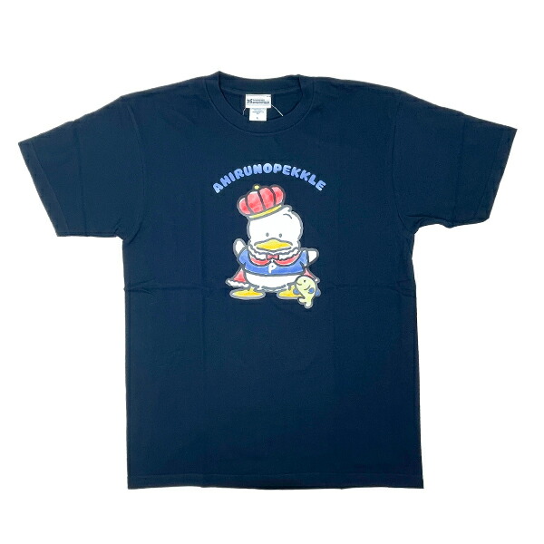 サンリオ あひるのペックル 35th 半袖Tシャツ(L) ネイビー アパレル Sanrio