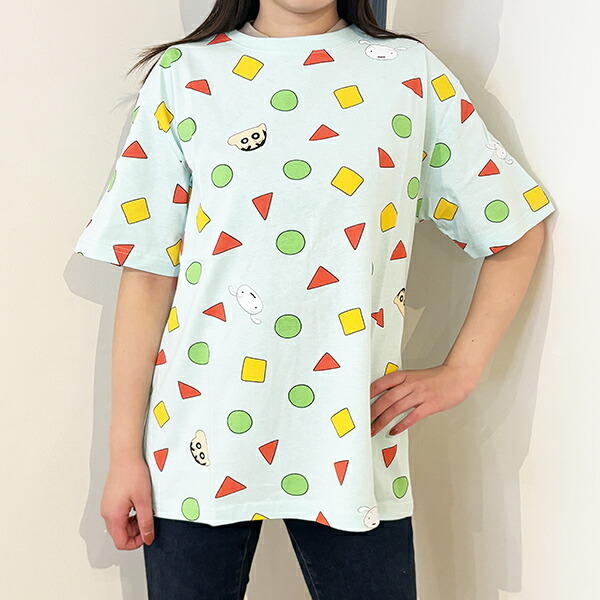 クレヨンしんちゃん パジャマ総柄 Tシャツ(サックス) Lサイズ アパレル