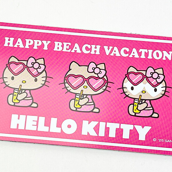 サンリオ 日焼け キティ ナンバープレートマグネット ピンク Sanrio