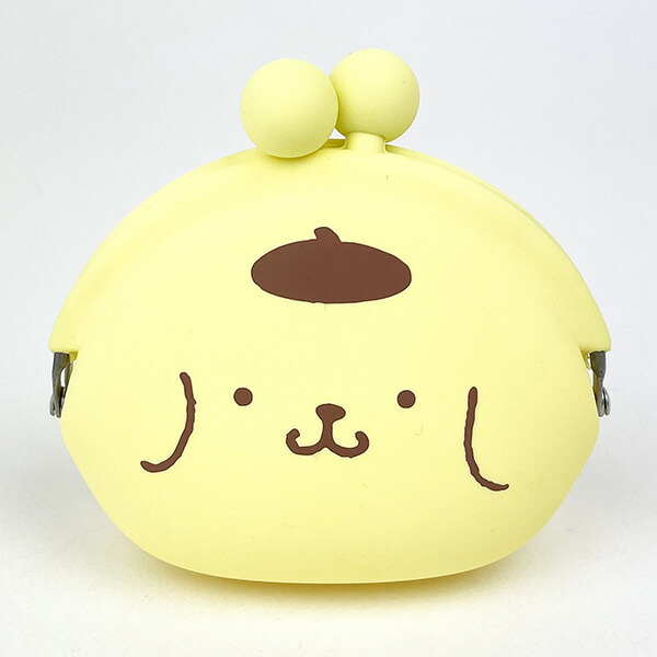 サンリオ ポムポムプリン POCHI シリコンがま口ポーチ イエロー 小物