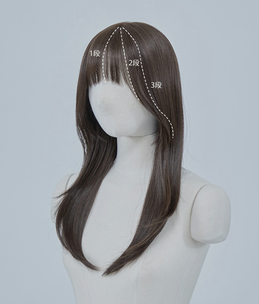 手植えフルウィッグ) マルス ストレート フルバング (モースト原糸)