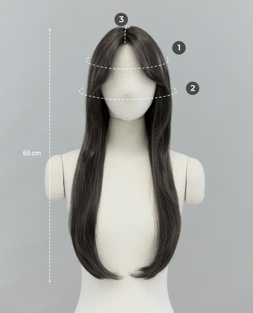 セミ手植えフルウィッグ) レイヤードCカールハグパーマ(モースト原糸)