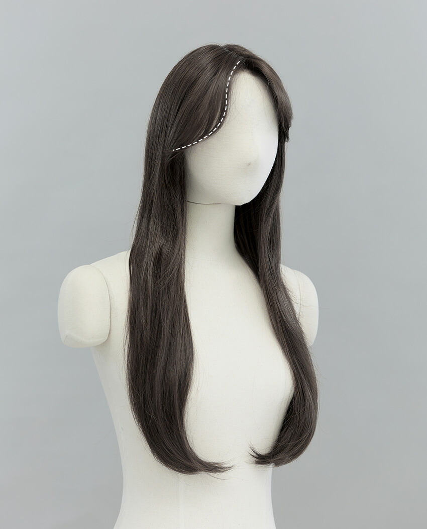 セミ手植えフルウィッグ) レイヤードCカールハグパーマ(モースト原糸)