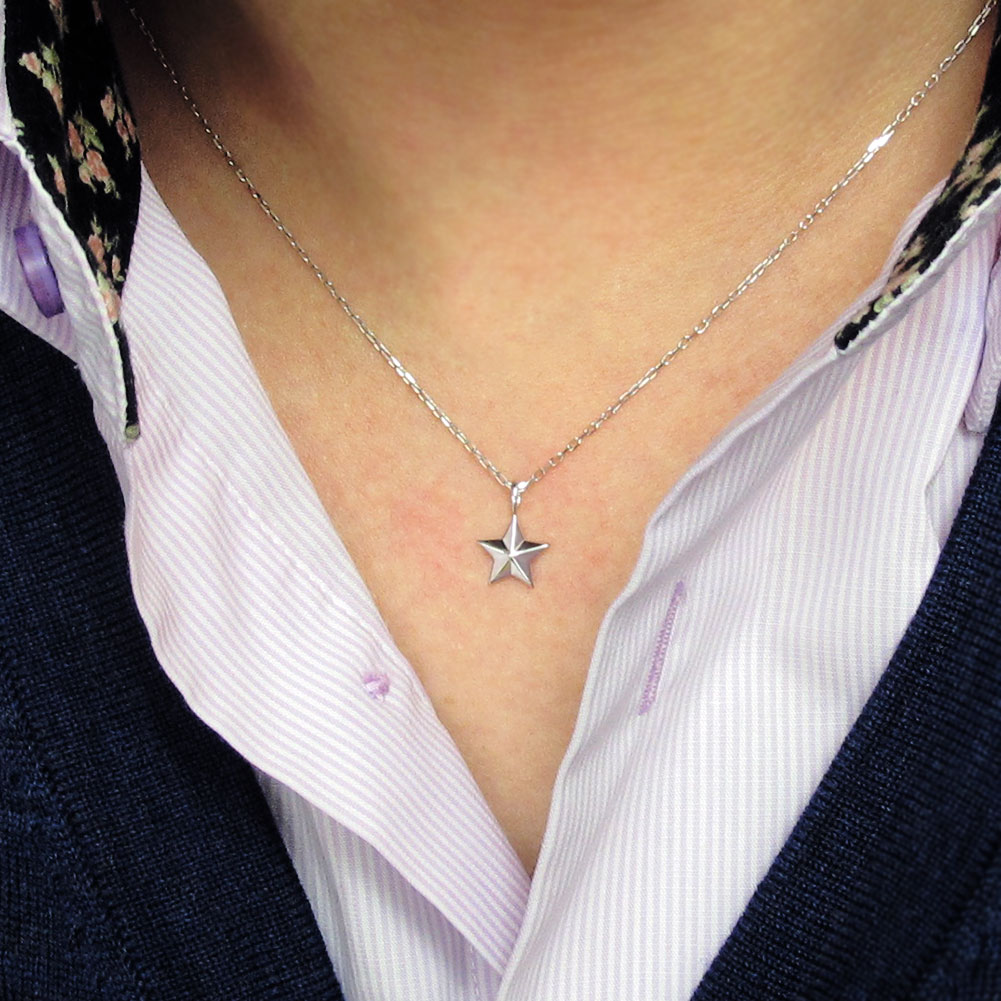 楽天市場】シルバー ネックレス メンズ 星 スター ペンダント シンプル