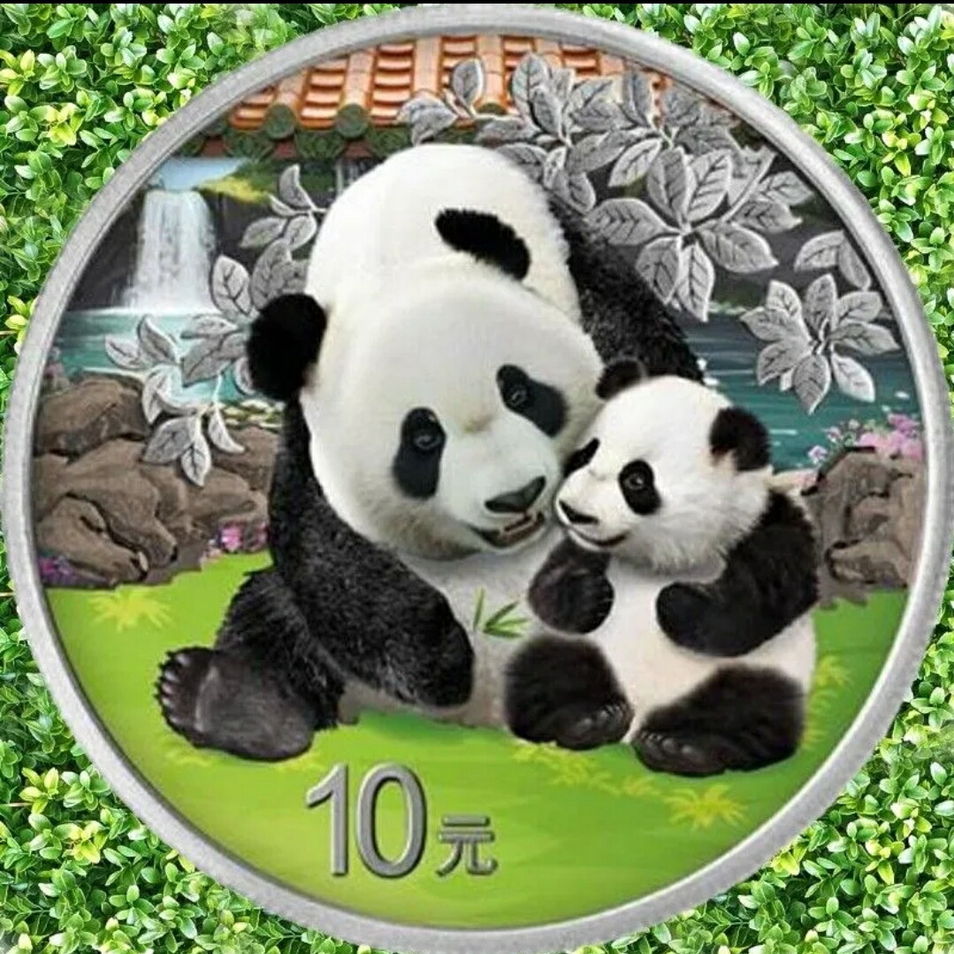楽天市場】【新品】 純銀コイン「カラー版 パンダ銀貨」 純銀 銀貨 銀