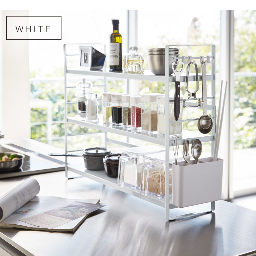 楽天市場】調味料ラック 3段 山崎実業 tower 幅58cm おしゃれ 棚 収納