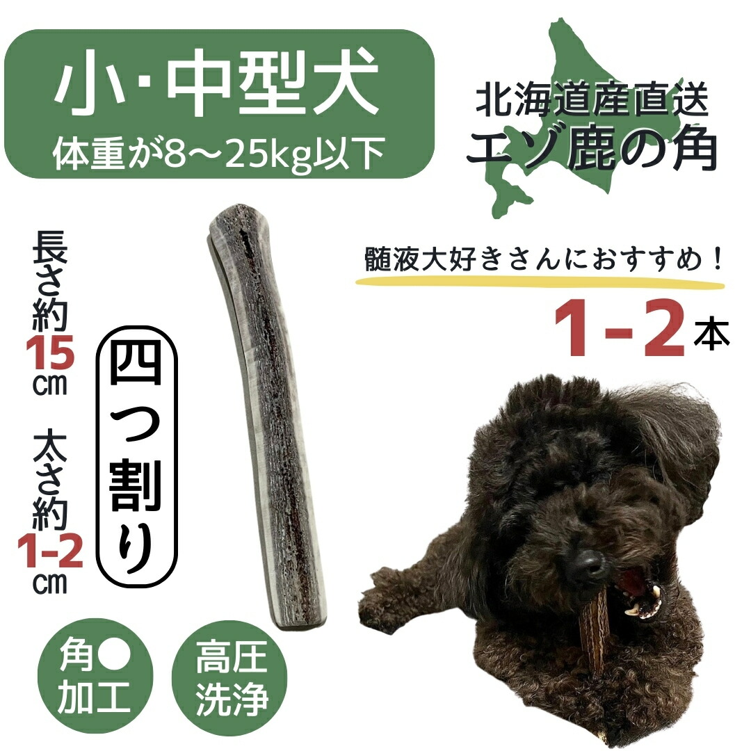 楽天市場】【今期狩猟品】鹿の角 四つ割り 1本 2本 髄 髄液 北海道 犬