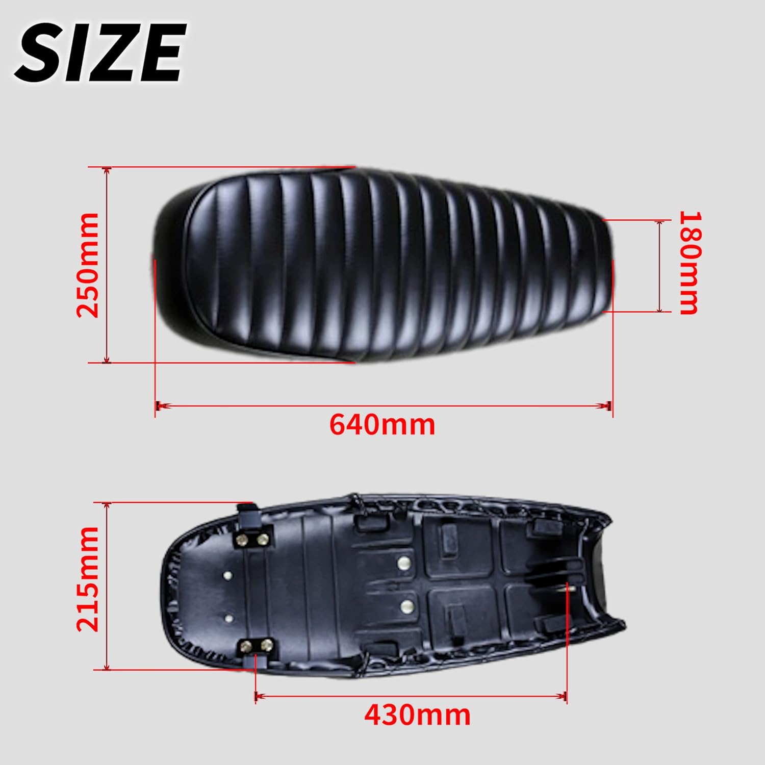 楽天市場】タックロール風 バイク シート ヴィンテージ フラットシート