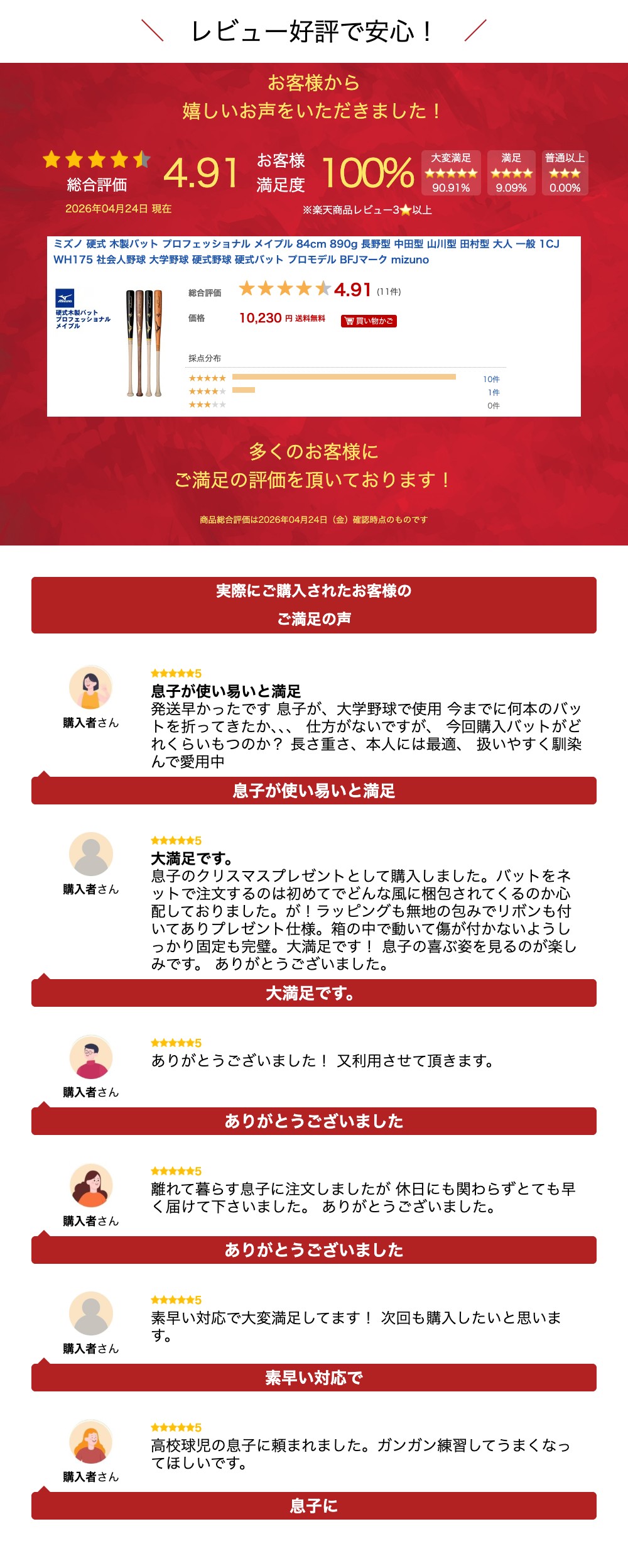 楽天市場】ミズノ 硬式 木製バット プロフェッショナル メイプル 84cm