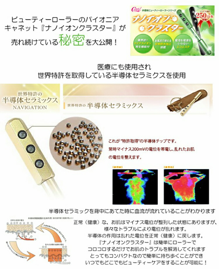 楽天市場】ゲルマニウムスリムローラー 美顔ローラー キャネット