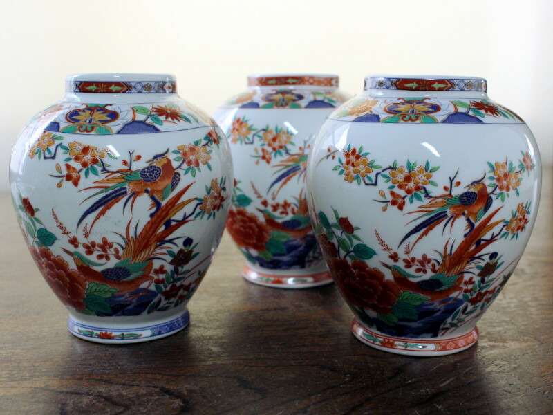 楽天市場】【アウトレット】金彩錦花鳥 つぼ型花瓶 ※色ごちゃ混ぜ