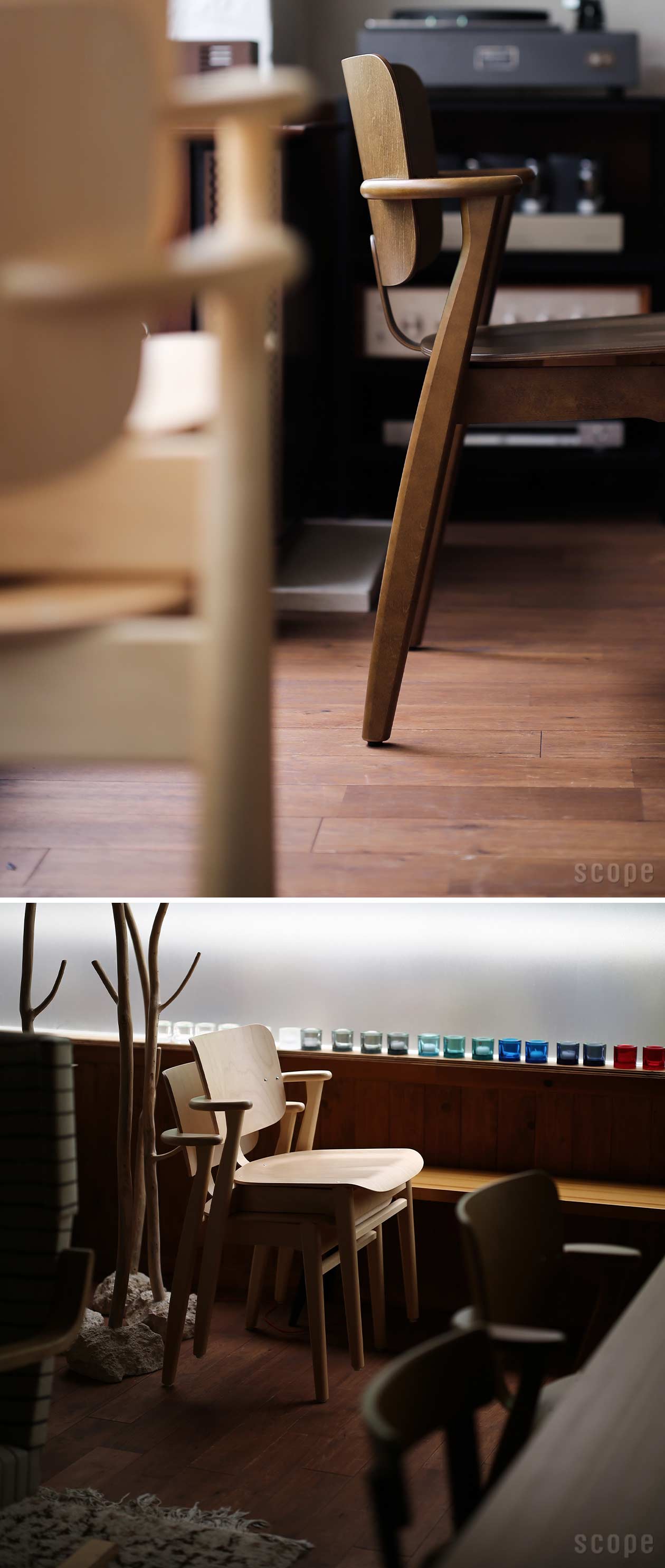 artek　ドムスチェア　ハニー×ウォルナット　　スコープ別注　2cm脚カット Domus Chair | Artek (アルテック)