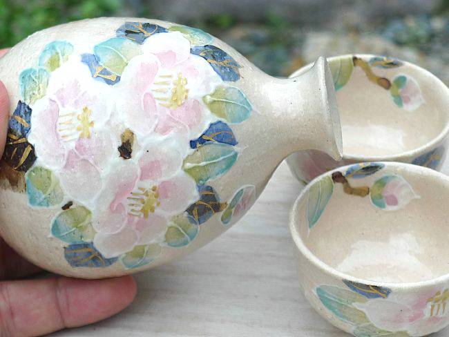 花椿お預け酒器セット 瑞光 - 京焼清水焼 松韻堂