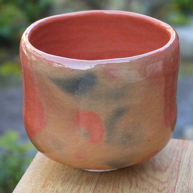 赤楽筒茶碗 芳楽 - 京焼清水焼 松韻堂