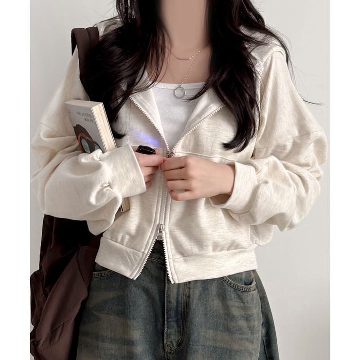 楽天市場】VIVID LADY ダブルジップパーカー ショート丈 パーカー