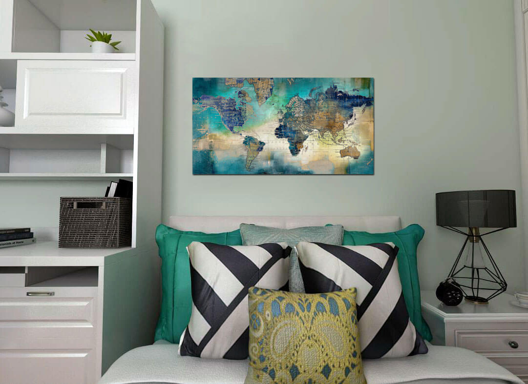 楽天市場】【楽天ランキング1位獲得】世界地図アート WORLDMAP モダン