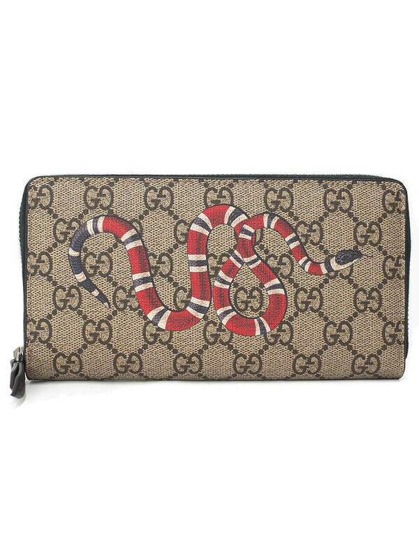 GUCCI】グッチ『キングスネーク プリント GGスプリーム ジップ