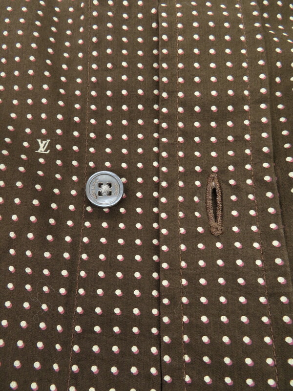 LOUIS VUITTON】ルイヴィトン『ドット柄 長袖シャツ sizeS』RW052M