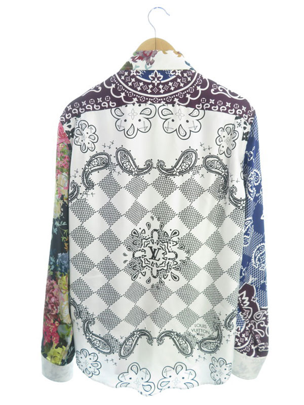 LOUIS VUITTON】ルイヴィトン『フラワー モノグラム 長袖シルクシャツ