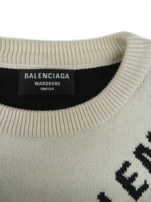 BALENCIAGA】バレンシアガ『ロゴ 長袖ニット sizeXS』657401 T3200