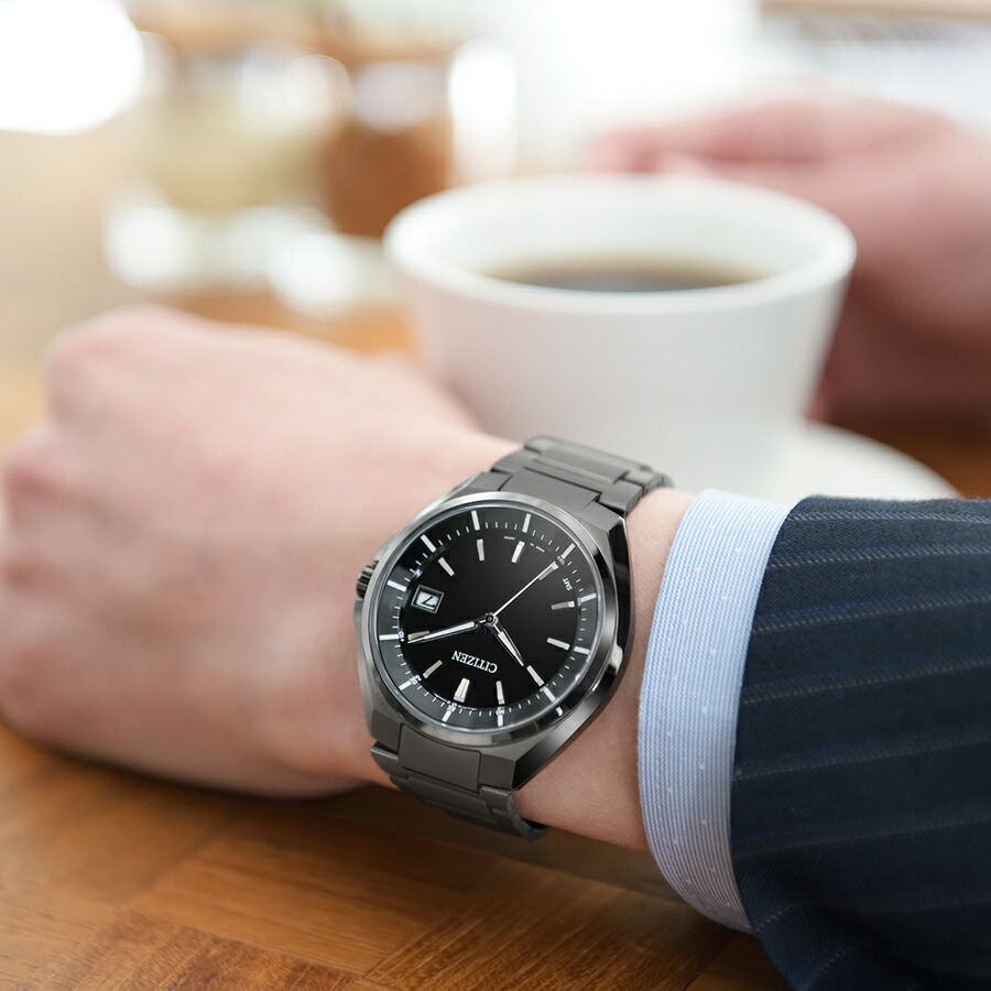 楽天市場】シチズン アテッサ ブラックチタンシリーズ 3針 ワールド