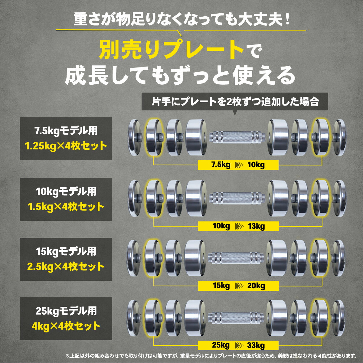 可変式 クロームダンベル バーベル利用可 コンパクト 365日保証 ST131