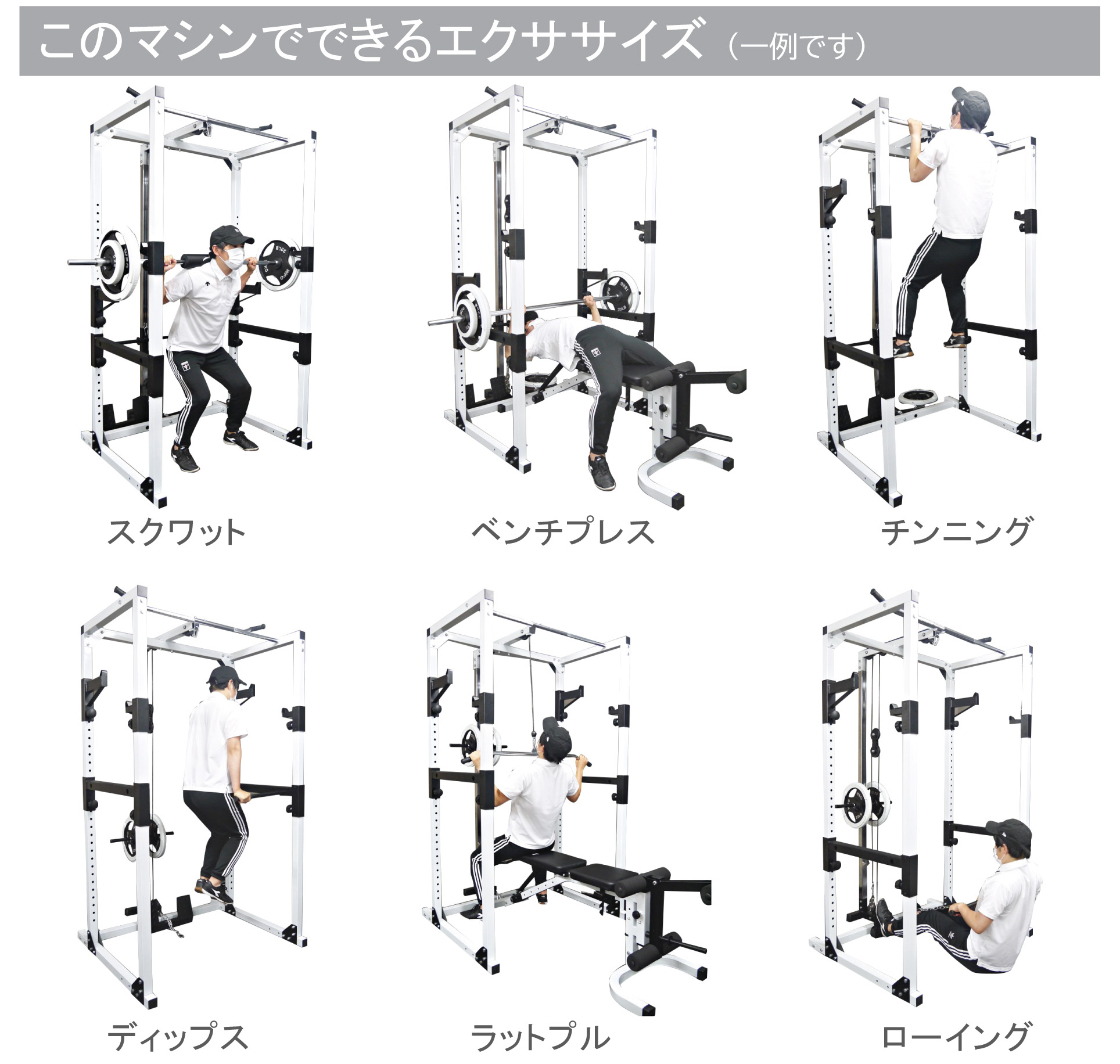 楽天市場】WILD FIT (ワイルドフィット) パワーラックジムセット 白