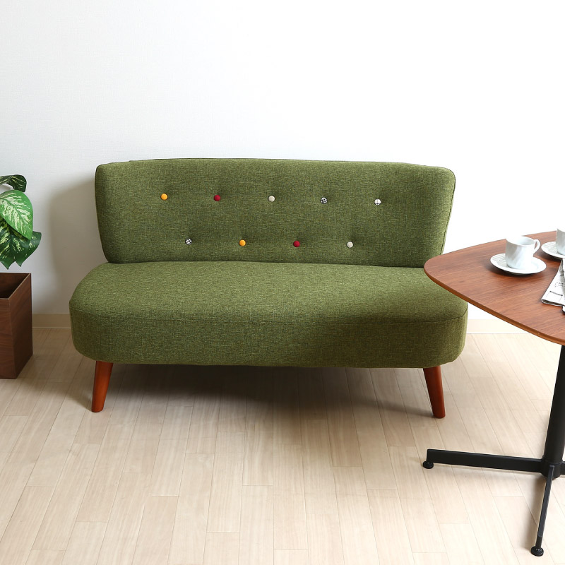 ユアサプライムス.com｜34263 ソファ 2P デイジー グリーン 幅123cm 2