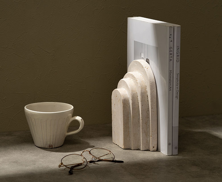 楽天市場】大理石 ブックエンド ストーン 天然石 本立て ブック