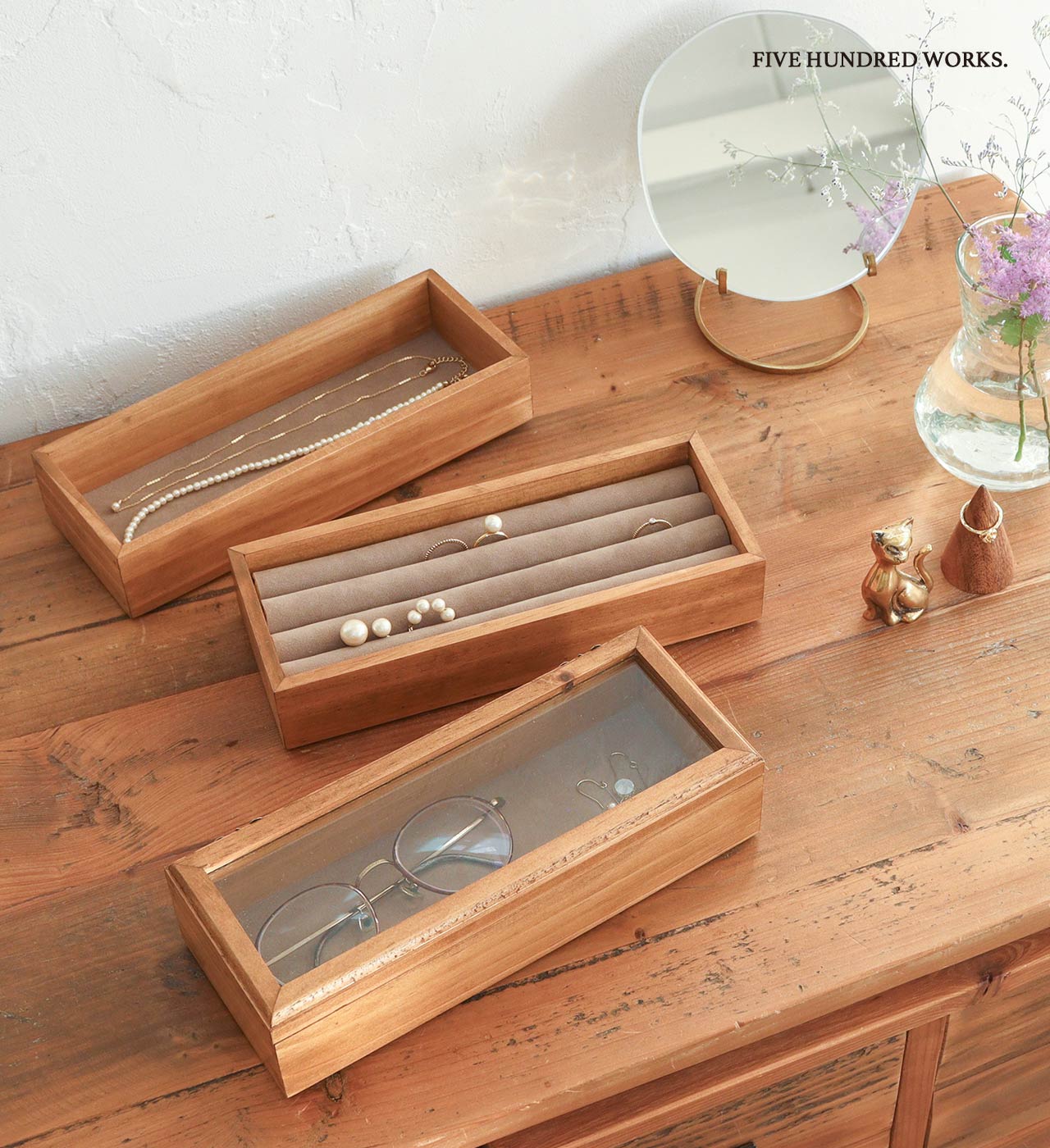 楽天市場】【公式】アクセサリーケース 木製 ガラス アクセサリー