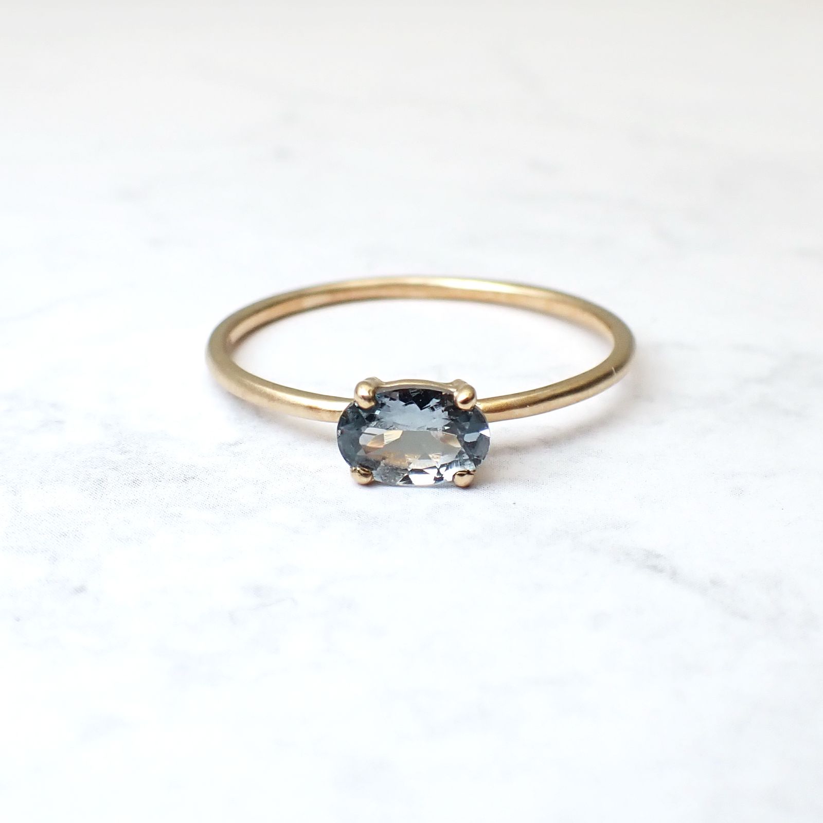 ◇K10リング◇ グレースピネル 0.49ct | オーバル/つや消し仕上げ 4