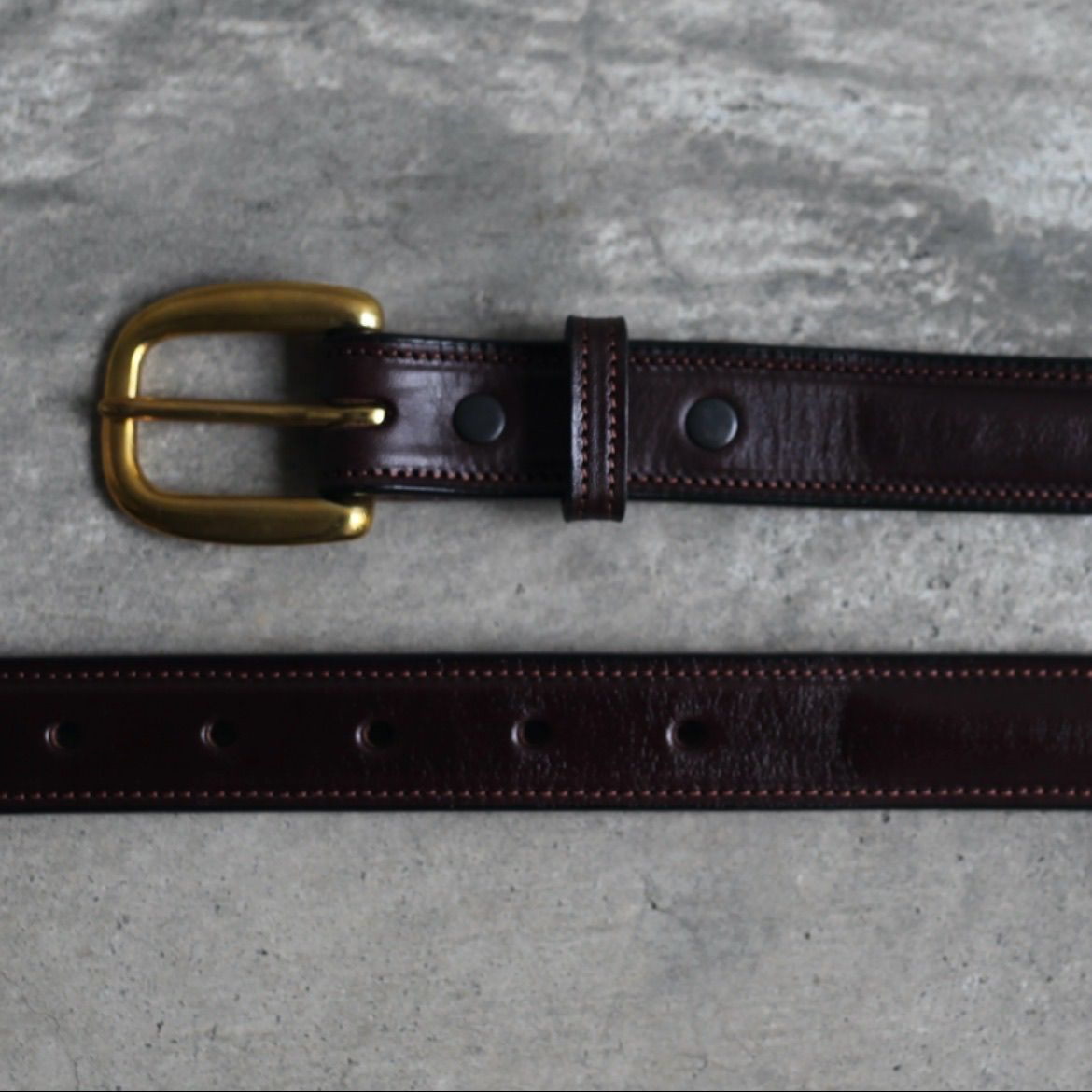 TORY LEATHER - 【残りわずか】1 Round Raised Belt(HAVANA×BRASS