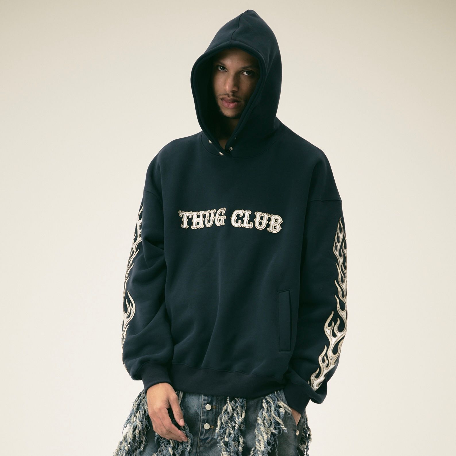 Thug Club - 【残り一点】Leather Flame Hoodie | ACRMTSM ONLINE STORE