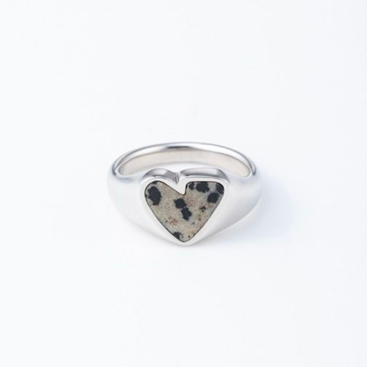 PREEK - 【お取り寄せ注文可能】Rough Heart Dalmatian Stone Ring(MD