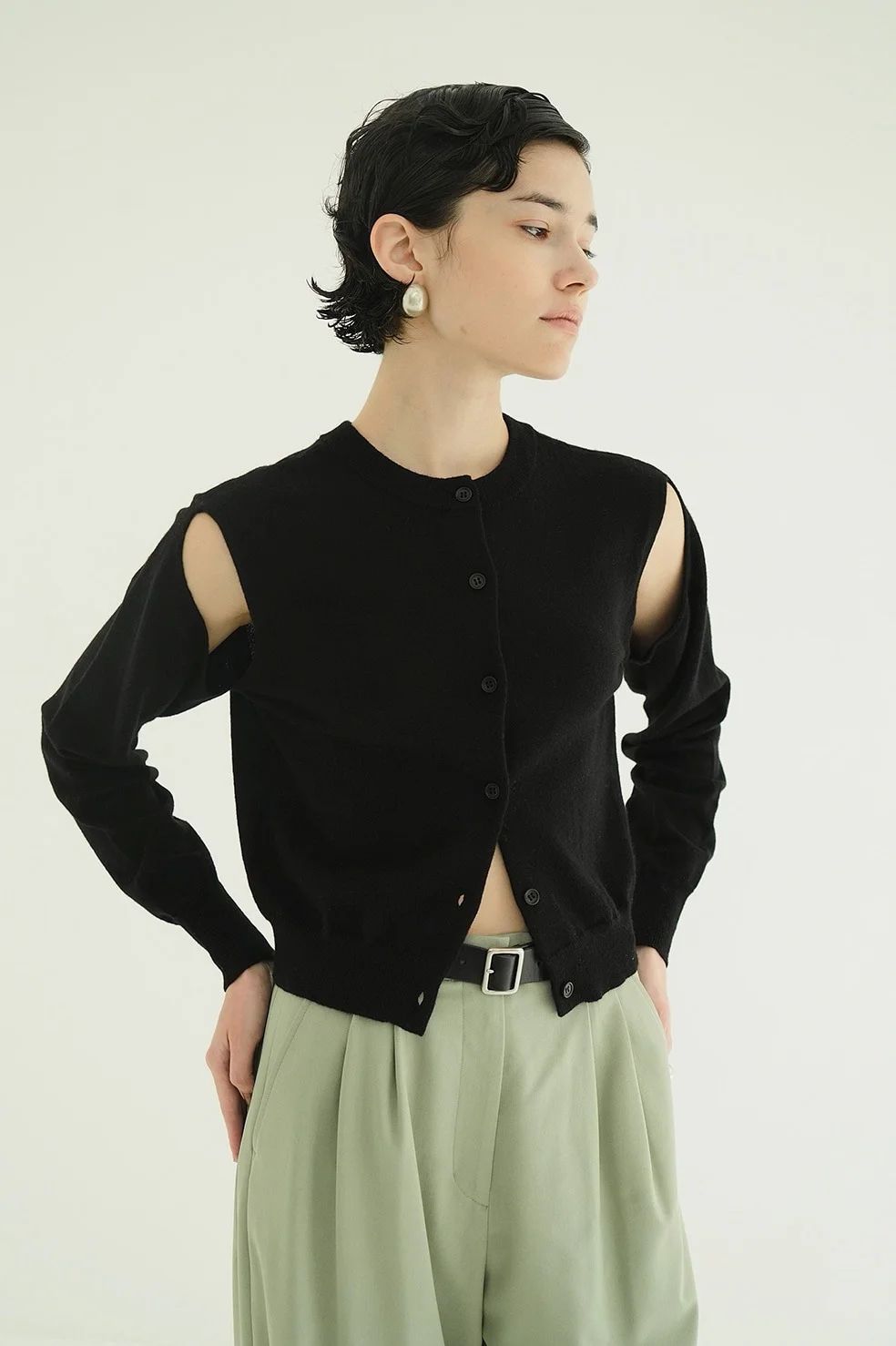 CLANE - アレンジニットトップス - ARRANGE KNIT TOPS BROWN | ADDICT