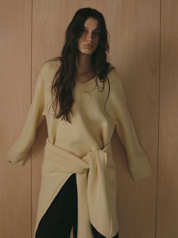 ETRE TOKYO - Vネック2wayニットプルオーバー (YELLOW) | ADDICT WEB SHOP